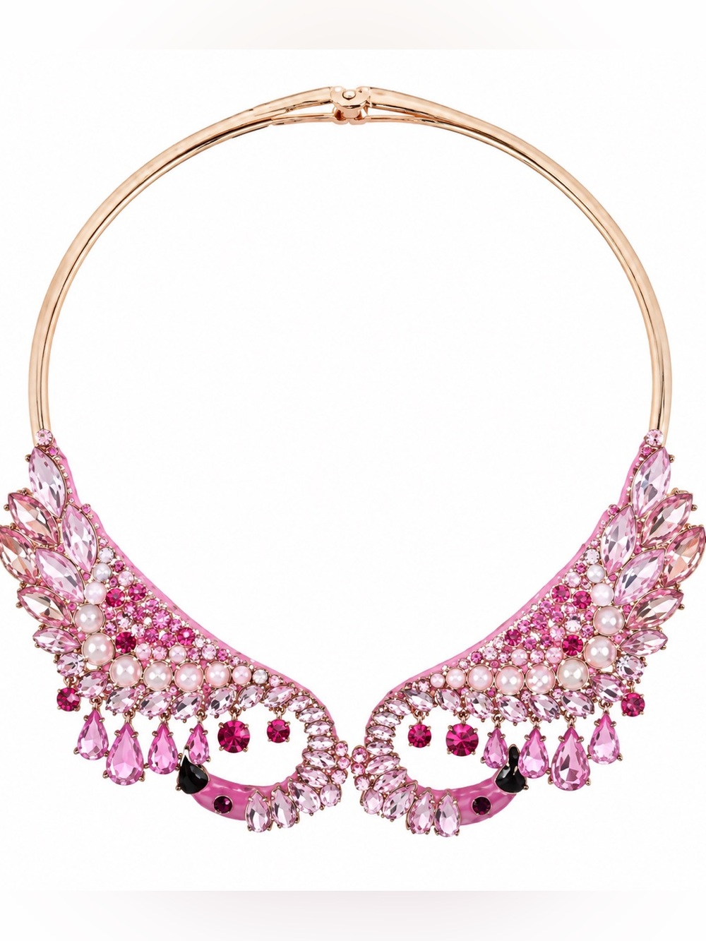 🦩 NWT Retired Betsey Johnson 🦩 Pink fuchsia Flamingo Statement choker Necklace